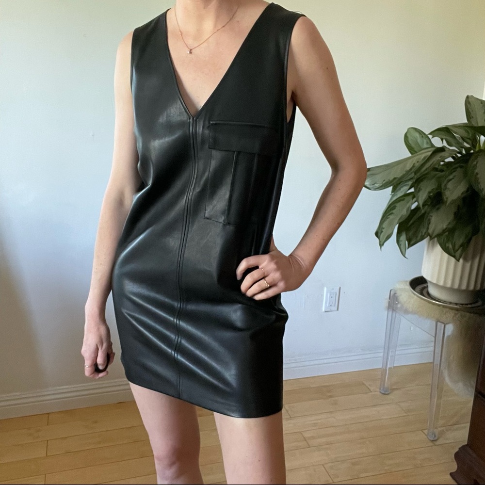 Faux Leather Mini Dress